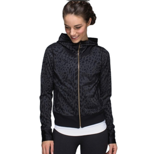 Lululemon Namaskar Hoodie Animal Print Black Size 4